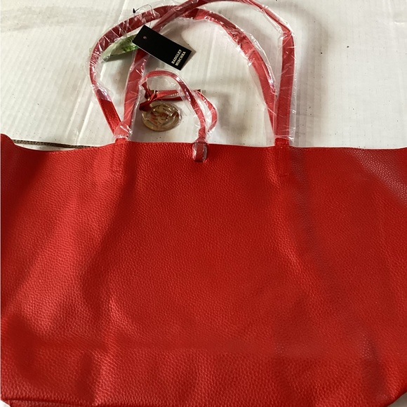 Badgley Mischka Red Chain Satchel Tote Bag New with Tags - Picture 6 of 6
